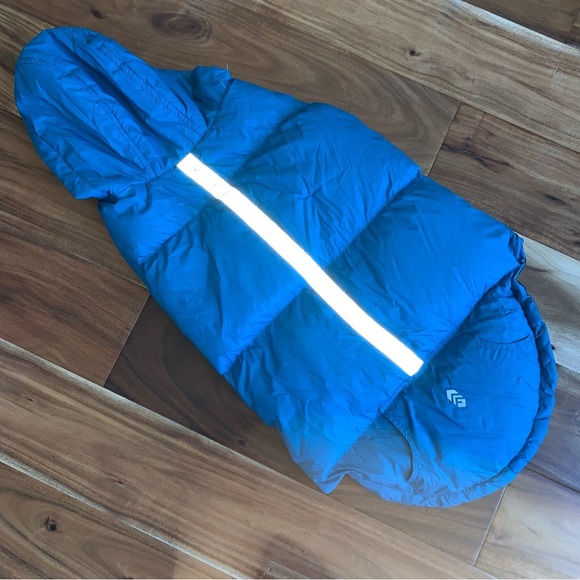 Free Country Down Blue Hooded Reflective Large Dog Coat Jacket L - Picture 9 of 10